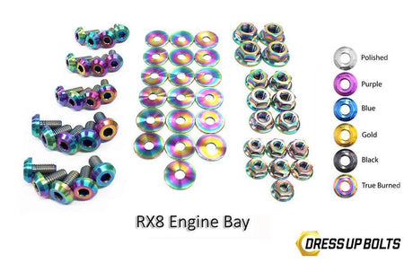 Mazda RX-8 FE (2003-2012) Titanium Dress Up Bolts Engine Bay Kit