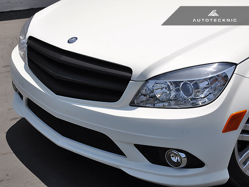 AutoTecknic Stealth Black Front Grille - Mercedes Benz W204 C-Class Sedan (2008-2013)