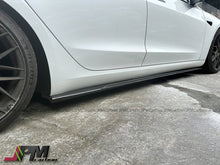 AT Style Carbon Fiber Side Skirt Add-on Lips Fits For 2017-2023 Tesla Model 3 Only