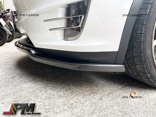 MX Style Carbon Fiber Front Bumper Add-on Lip Fits For 2016-2020 Tesla Model X Only