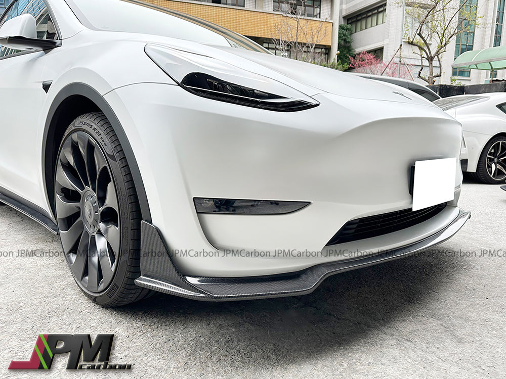 [JPMCarbon] DP Style Carbon Fiber Front Add-on Lips Fits For 2020-2024 Tesla Model Y Only