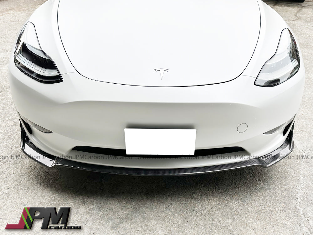 [JPMCarbon] DP Style Carbon Fiber Front Add-on Lips Fits For 2020-2024 Tesla Model Y Only