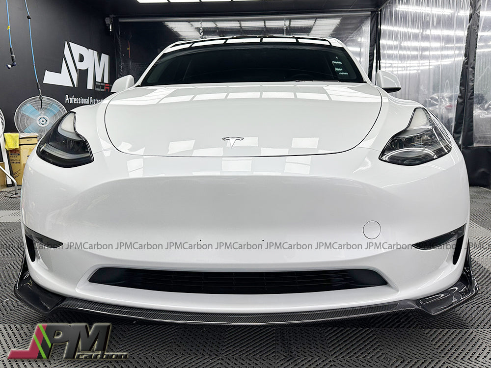 [JPMCarbon] DP Style Carbon Fiber Front Add-on Lips Fits For 2020-2024 Tesla Model Y Only