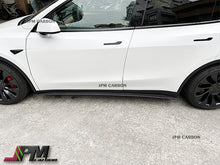 DP Style Carbon Fiber Side Skirt Add-on Lips Fits For 2020-2024 Tesla Model Y Only