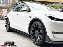 DP Style Carbon Fiber Side Skirt Add-on Lips Fits For 2020-2024 Tesla Model Y Only