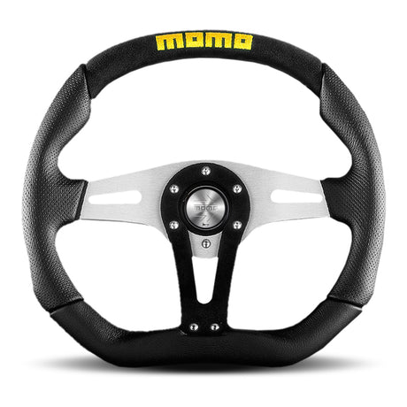 MOMO Tuning & SafetyTrek Steering Wheel BlK Leather/Airleather