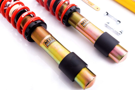 MTS Technik Street Series Coilover Kit - Without Front Top Mount, Gold Housing, With Nivo for 2010 BMW 535i (E61)
