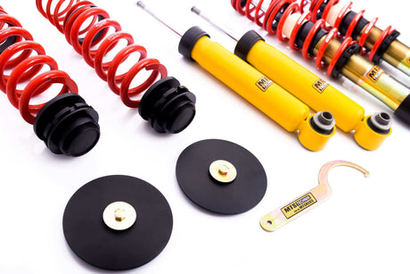 MTS Technik Street Series Coilover Kit - Without Front Top Mount, Gold Housing, With and Without Nivo for 2010 BMW 535i (E61)