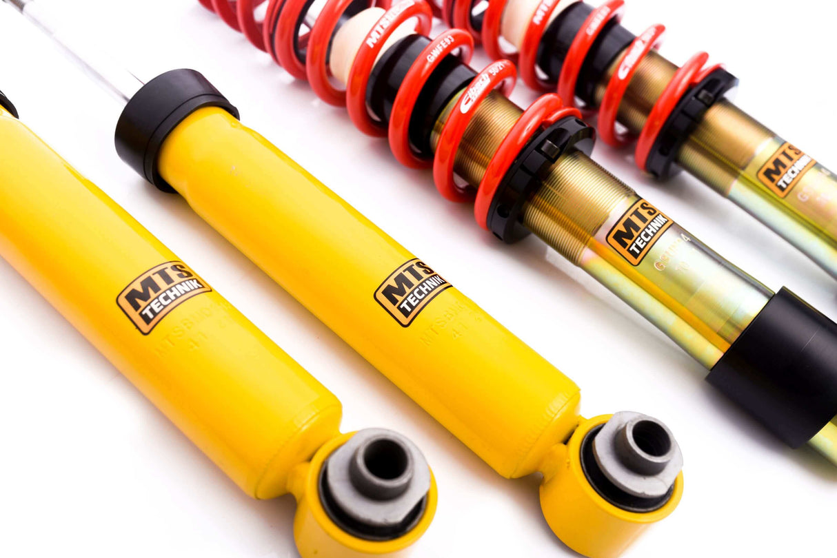 MTS Technik Street Series Coilover Kit - Without Front Top Mount, Gold Housing, With and Without Nivo for 2010 BMW 535i (E61)