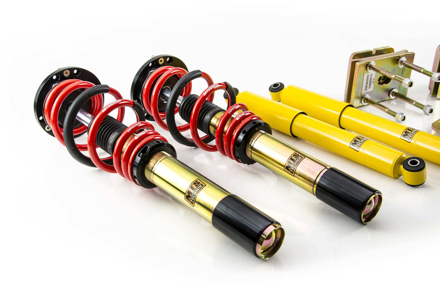 MTS Technik Street Series Coilover Kit - With Front Axle Top Mount, Gold Housing for 2014-2020 Volkswagen Caddy (2K)
