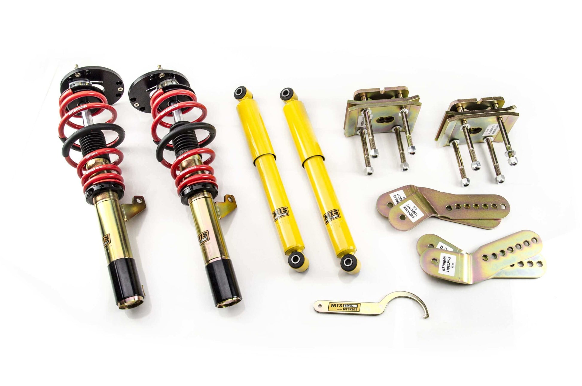 MTS Technik Street Series Coilover Kit - Gold Housing for 2016-2020 Audi A3 (8V)