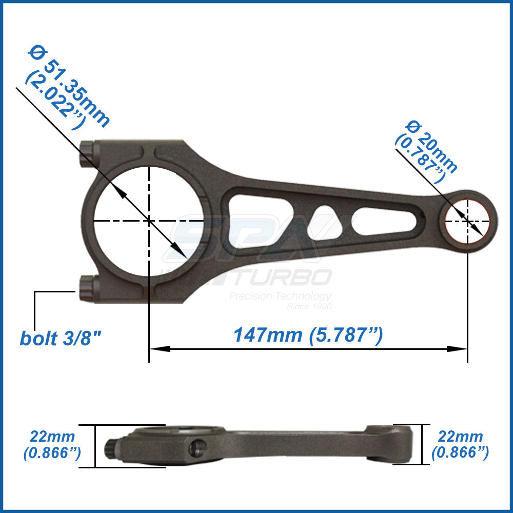 Fiat Coupe 20v 5.787" 147mm x 20mm super light con rod set