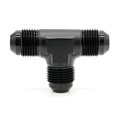 -12AN Male AN Flare Tee, Black Hard Anodized Aluminum