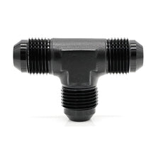 -6AN Male AN Flare Tee, Black Hard Anodized Aluminum