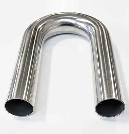 2.500" OD 16ga 180° Mandrel Bend - Polished OD - 6061 Aluminum - (3.750" CLR / 6.000" Legs)
