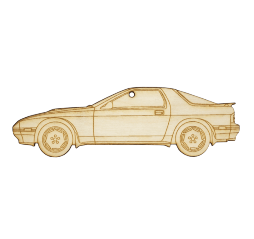 ZSPEC Laser-Engraved Wood Ornament, Style: Mazda RX-7 FC, Birch