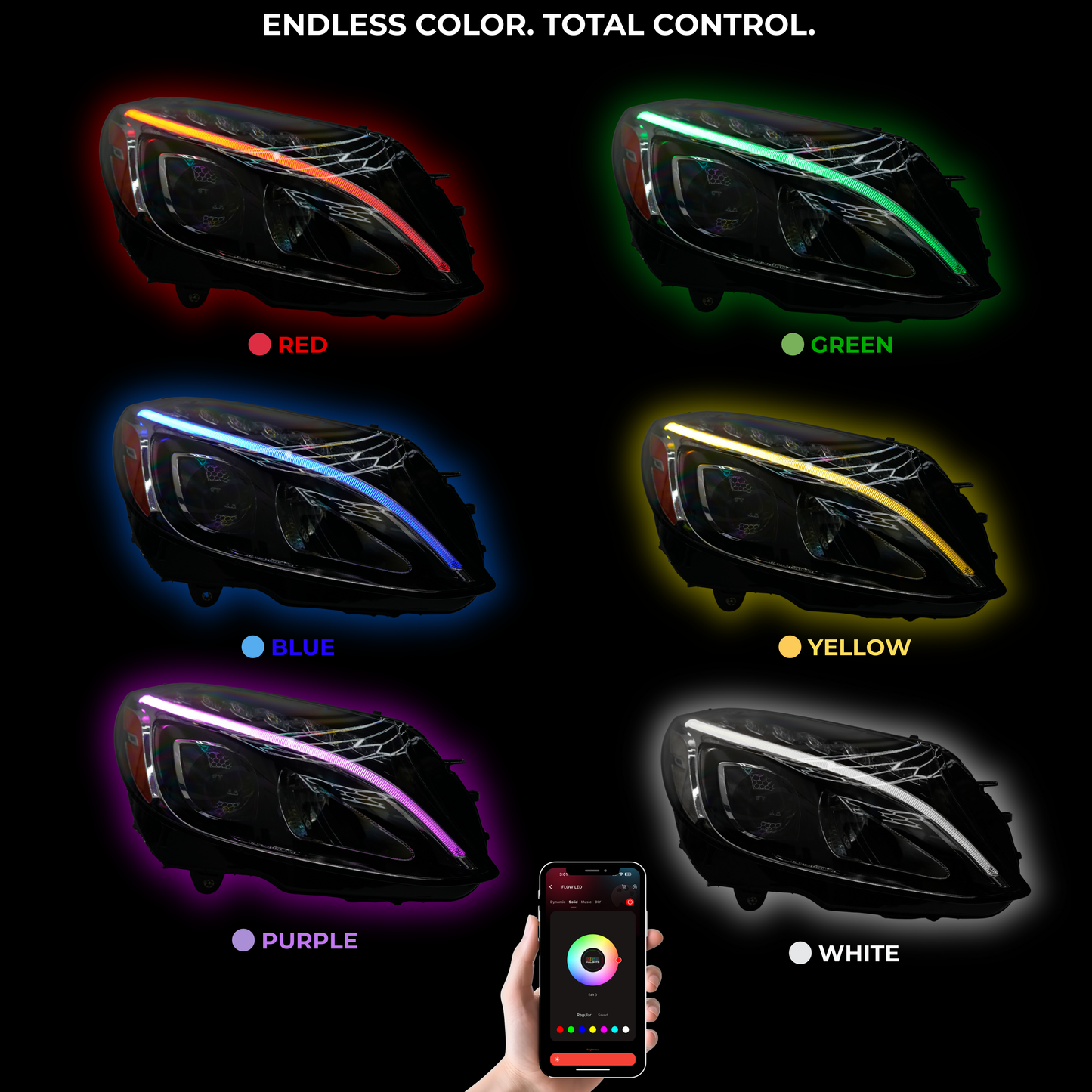 Mercedes Benz C-Class RGBW Multicolor DRL Boards (2015-2023)