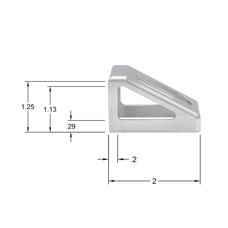 Weld On Mounting Bracket - 2" x 1.25" - Set of 2 - 6061 Aluminum