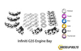 Infiniti G35 Coupe and Sedan (2003-2007) Titanium Dress Up Bolts Engine Bay Kit