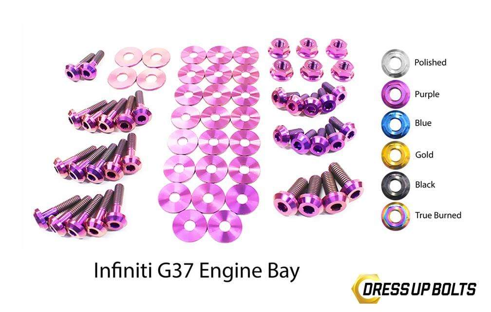 Infiniti G37 Coupe and Sedan (2008-2013) Titanium Dress Up Bolts Engine Bay Kit