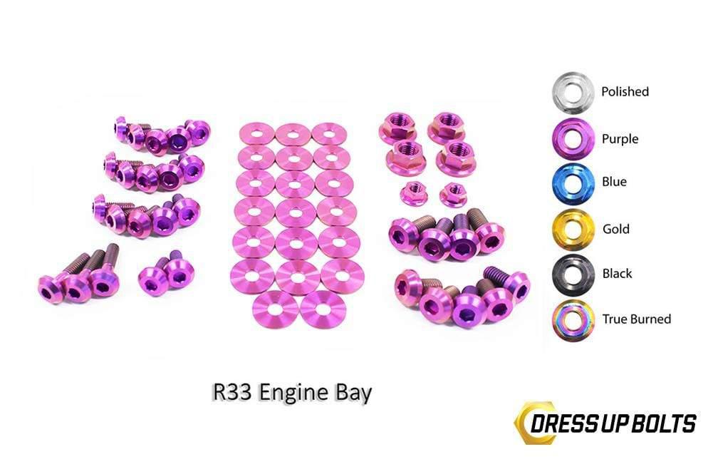 Nissan Skyline R33 (1993-1998) Titanium Dress Up Bolts Engine Bay Kit