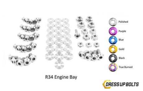 Nissan Skyline R34 (1998-2002) Titanium Dress Up Bolts Engine Bay Kit