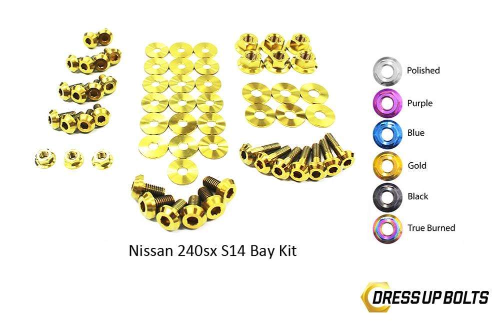 Nissan S14 240sx (1995-1998) Titanium Dress Up Bolts Engine Bay Kit