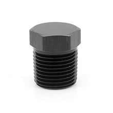 1" Male NPT Hex Plug, 6061 Aluminum, Black Hard Anodized