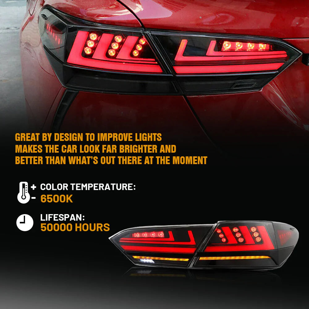 2018 - 2023 Toyota Camry LED Tail Lights Lexus Style