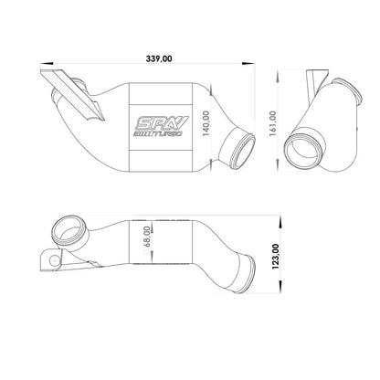 VW/Audi 1.8T 20V Turbo high flow pancake (lower intercooler pipe upgrade) Cast aluminum