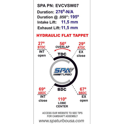VW 8V 276 N/A application hydraulic tappets performance camshaft + High Compression Head Gasket - 0.5mm + 118mm head stud set