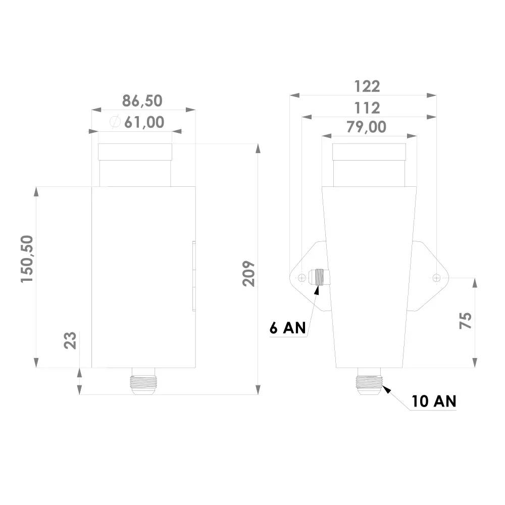 Power Steering Tank Firewall Mount (Right Inlet) - Black Cap