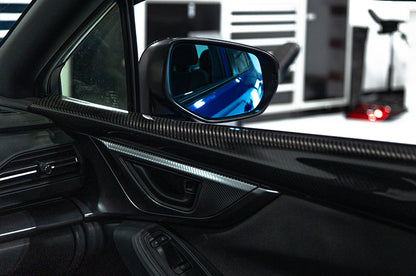 OLM Wide Angle Convex Mirrors w/ Turn Signals / Defrosters (Blue) - Subaru WRX 2022+