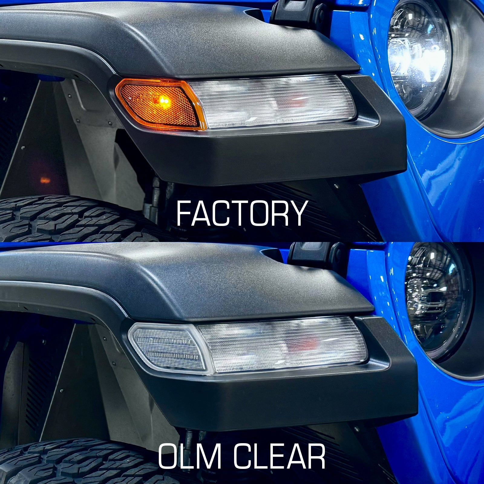 OLM Full Replacement LED Front Sidemarkers - 2018+ Jeep Wrangler
