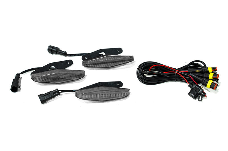 OLM Grille Lights (Smoke Lens / Amber LED) - 14-19 Toyota 4Runner