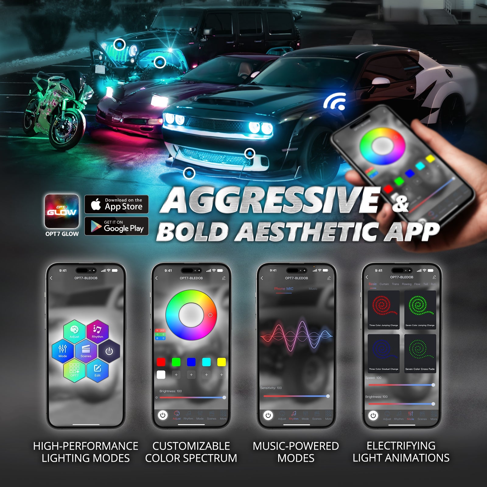 Dodge Challenger 08-23 AURA PRO Bluetooth DRL Halo RGB - Install Friendly