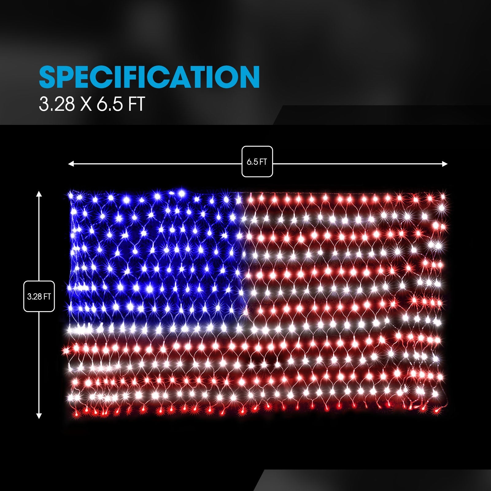 OPT7 LED American Flag Net Light Kit with 420 Super Bright LEDs