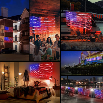 OPT7 LED American Flag Net Light Kit with 420 Super Bright LEDs
