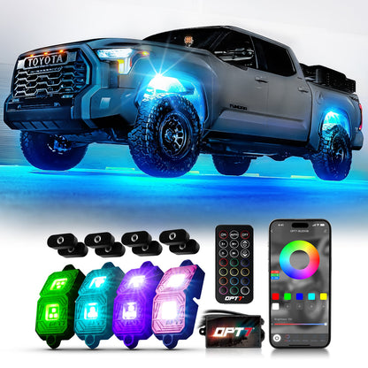 AURA Exterior Pack Bundle (Grille LED Kit - Bluetooth Enabled APP + DreamColor Underglow LED Kit + Photon RGB Rock Light Kit)