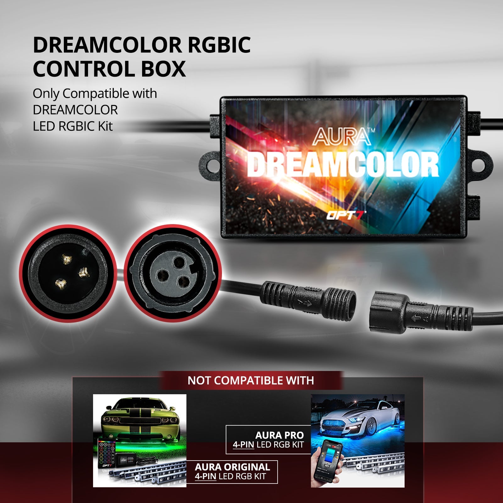 AURA Flexible LED DreamColor Underglow Lighting Strip Kit w-Remote