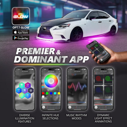 AURA PRO LED Aluminum Underglow Lighting Kit Bluetooth Enabled App