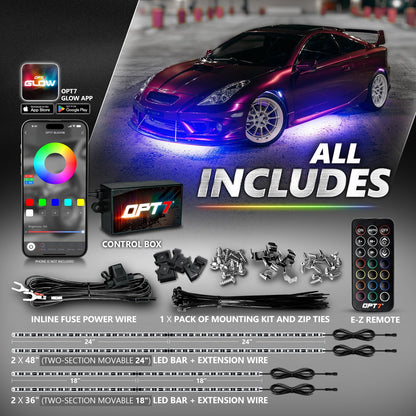 AURA PRO LED Aluminum Underglow Lighting Kit Bluetooth Enabled App