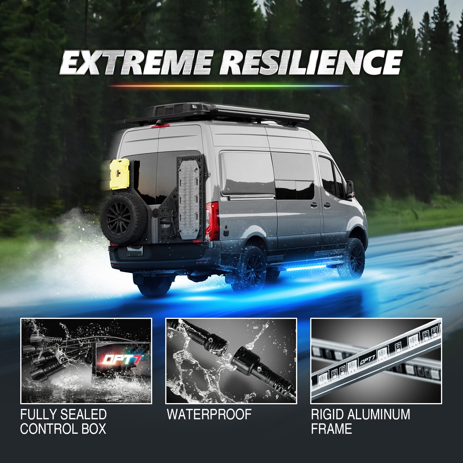 AURA PRO Class B & B+ RV Camper LED Aluminum Underglow Lighting Kit - Bluetooth Enabled APP Full Color Spectrum