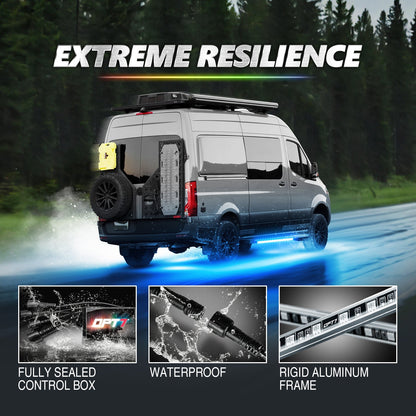 AURA PRO Class B & B+ RV Camper LED Aluminum Underglow Lighting Kit - Bluetooth Enabled APP Full Color Spectrum