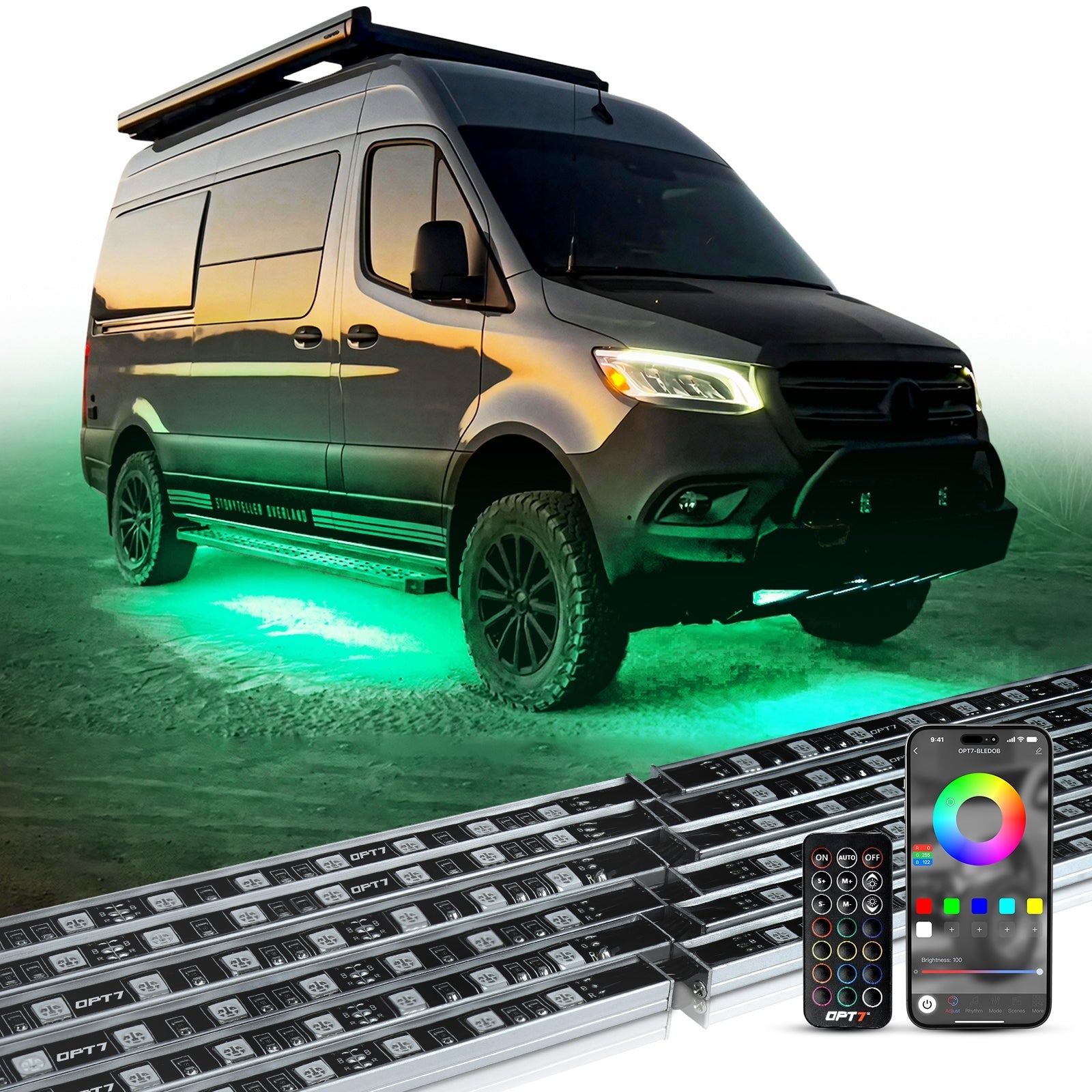 AURA PRO Class B & B+ RV Camper LED Aluminum Underglow Lighting Kit - Bluetooth Enabled APP Full Color Spectrum