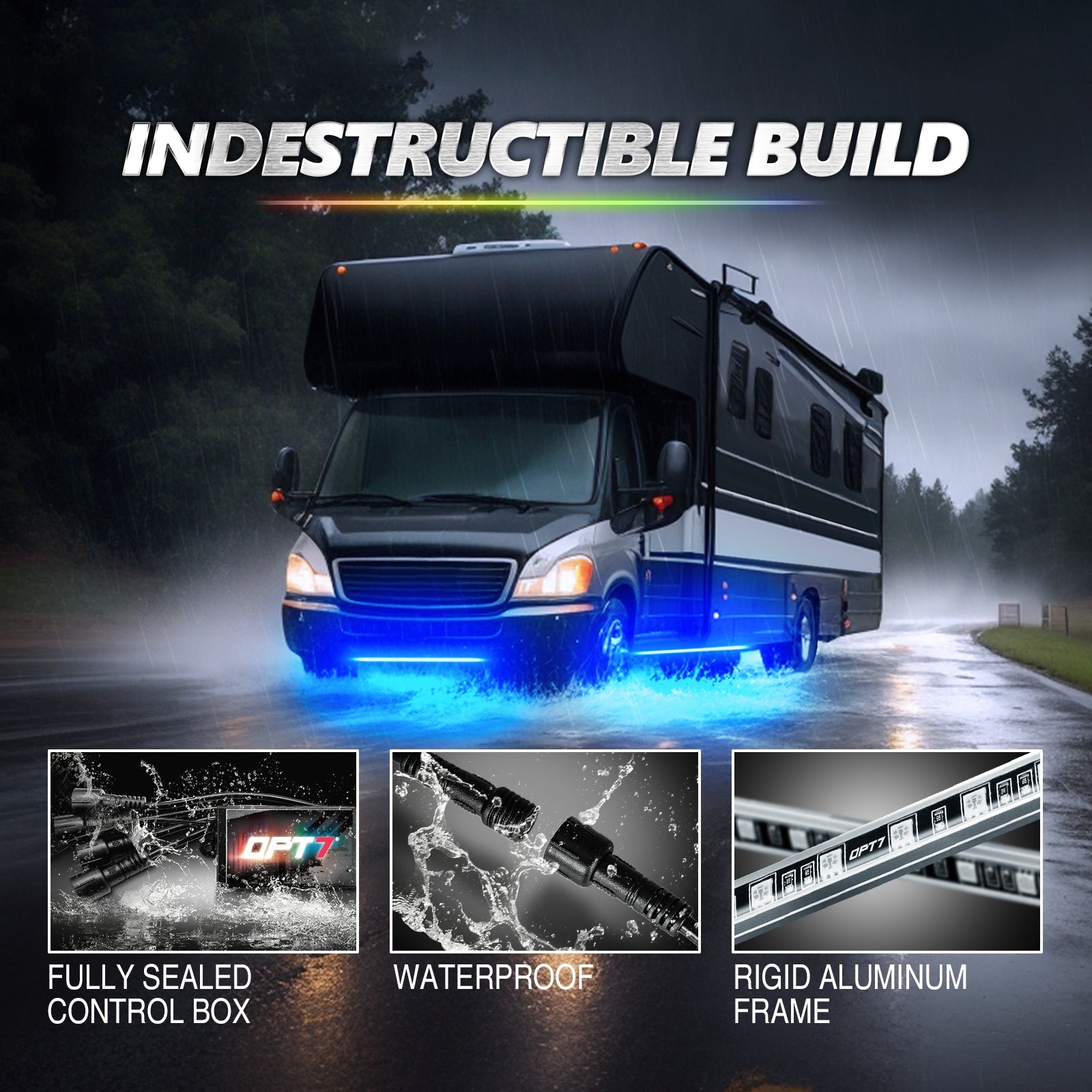 AURA PRO RV LED Aluminum Underglow Lighting Kit - Bluetooth Enabled APP Full Color Spectrum
