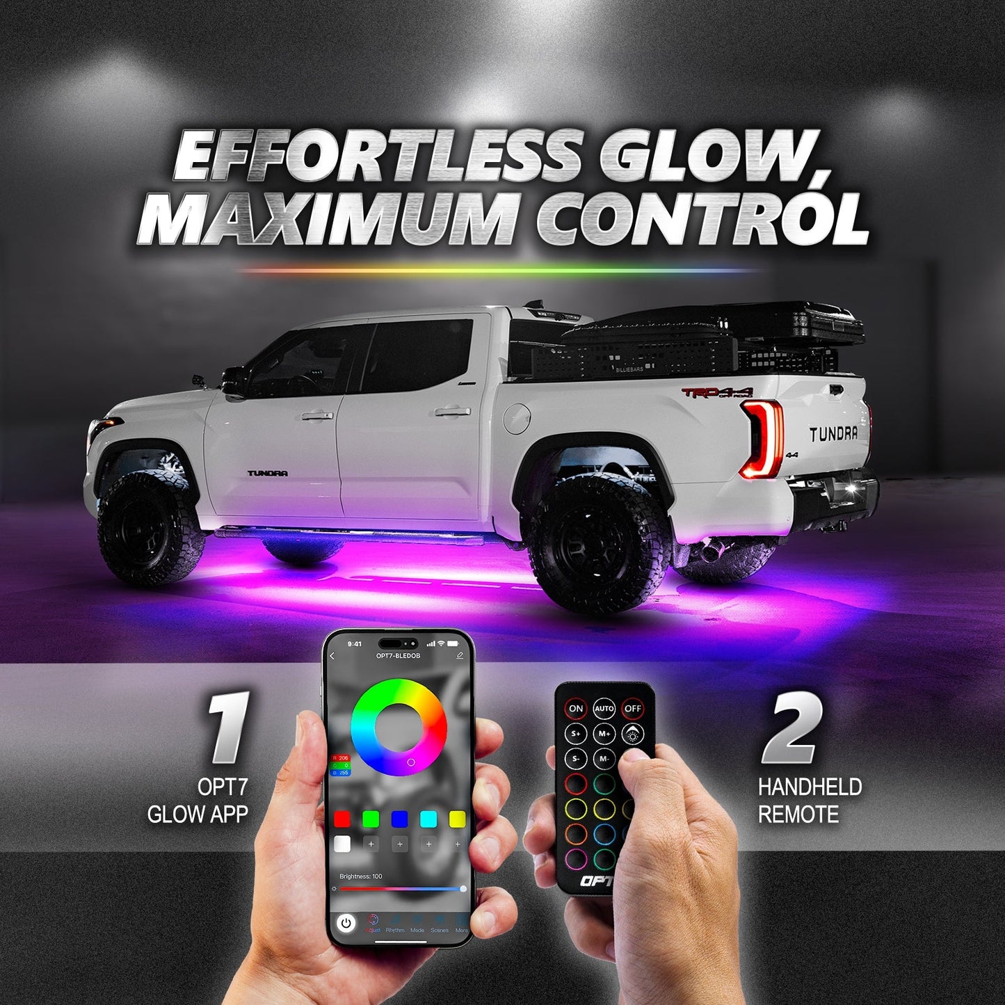 AURA PRO Truck LED Aluminum Underglow Lighting Kit - Bluetooth Enabled APP Full Color Spectrum