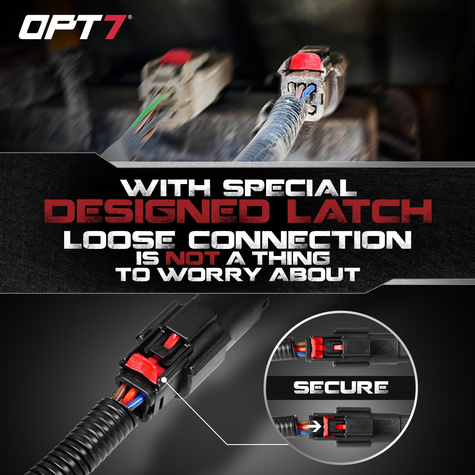 OPT7 Redline Parlux Triple Tailgate Light Bar 60" Bundle for Chevy Silverado-GMC Sierra 1500 19-21 Connect Harness