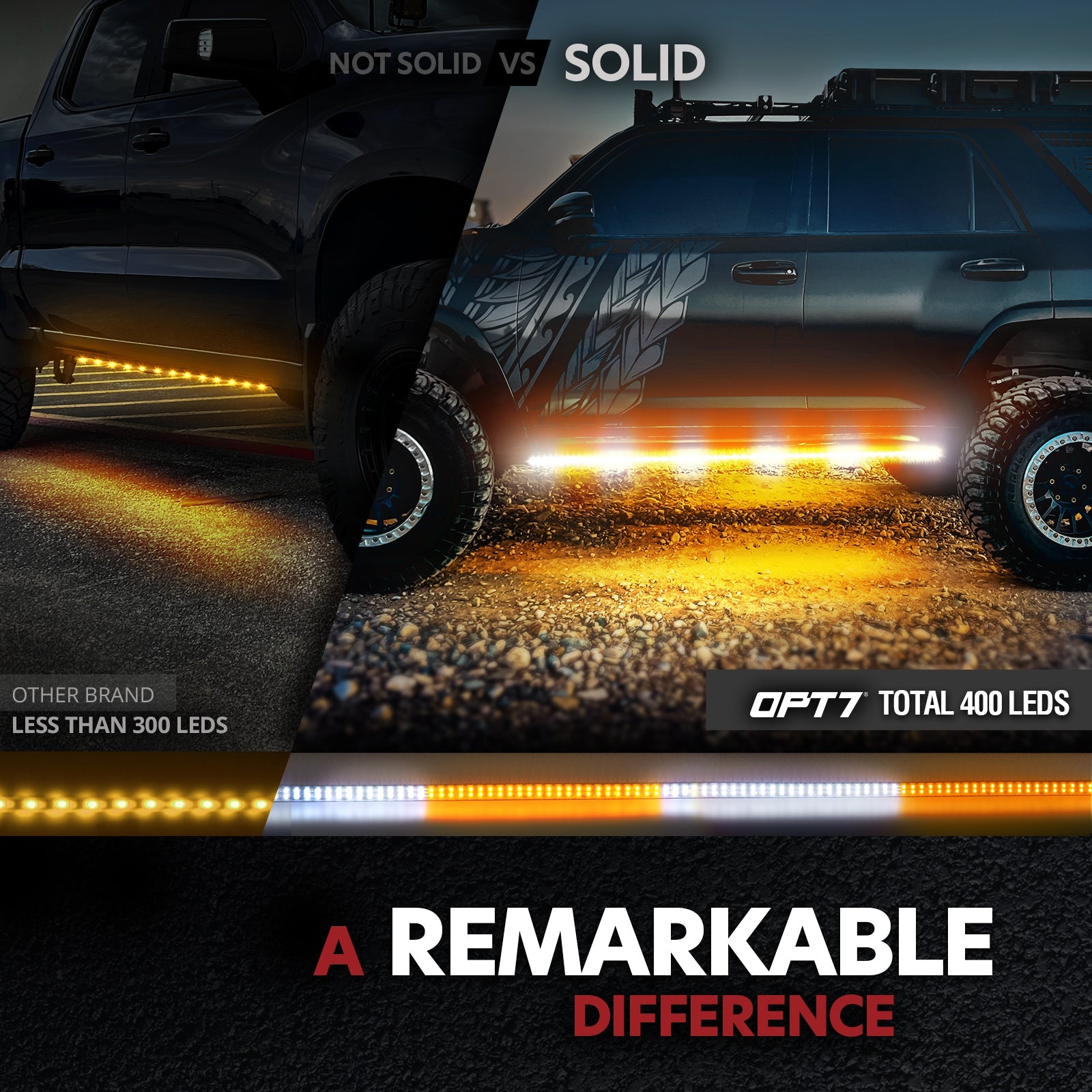 Sidekick Running Board Light Flexible 2PC with Warning Mode