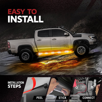 Sidekick Running Board Light Flexible 2PC with Warning Mode